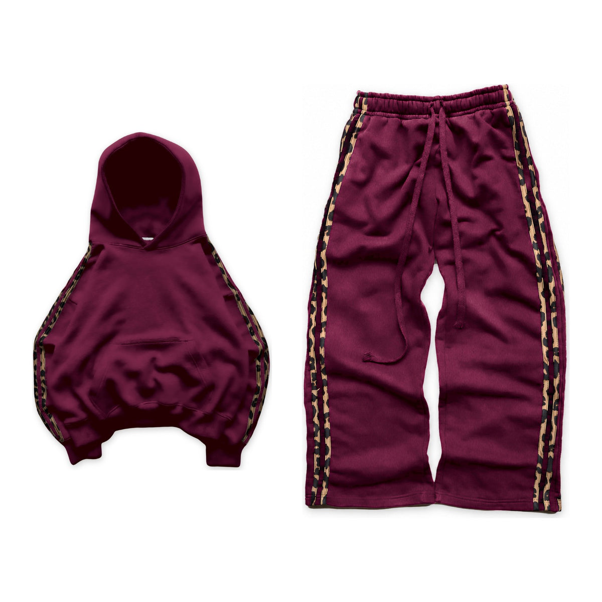Noire burgundy set hoodie and sweats