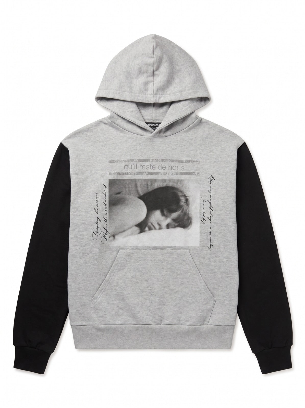 Sleeping Photo Contrast Hoodie