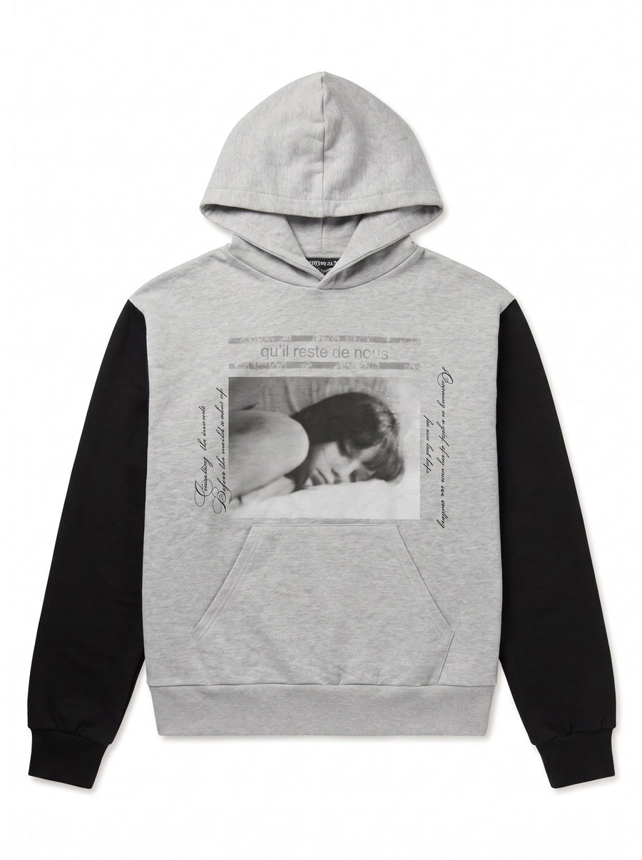 Sleeping Photo Contrast Hoodie