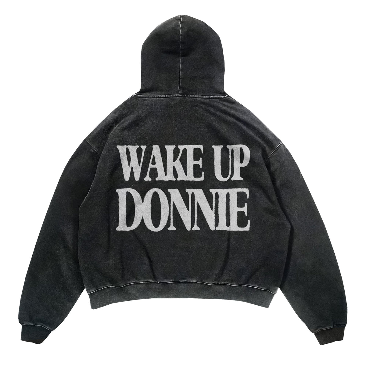 Washed Black Rabbit Hoodie — back