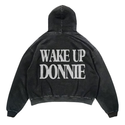 Washed Black Rabbit Hoodie — back
