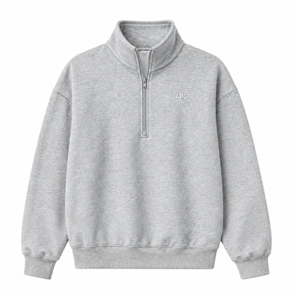 Quarter Zip Top — Light Gray — Top only