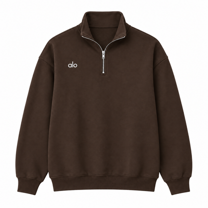 Quarter Zip Top — Espresso Brown — Top only