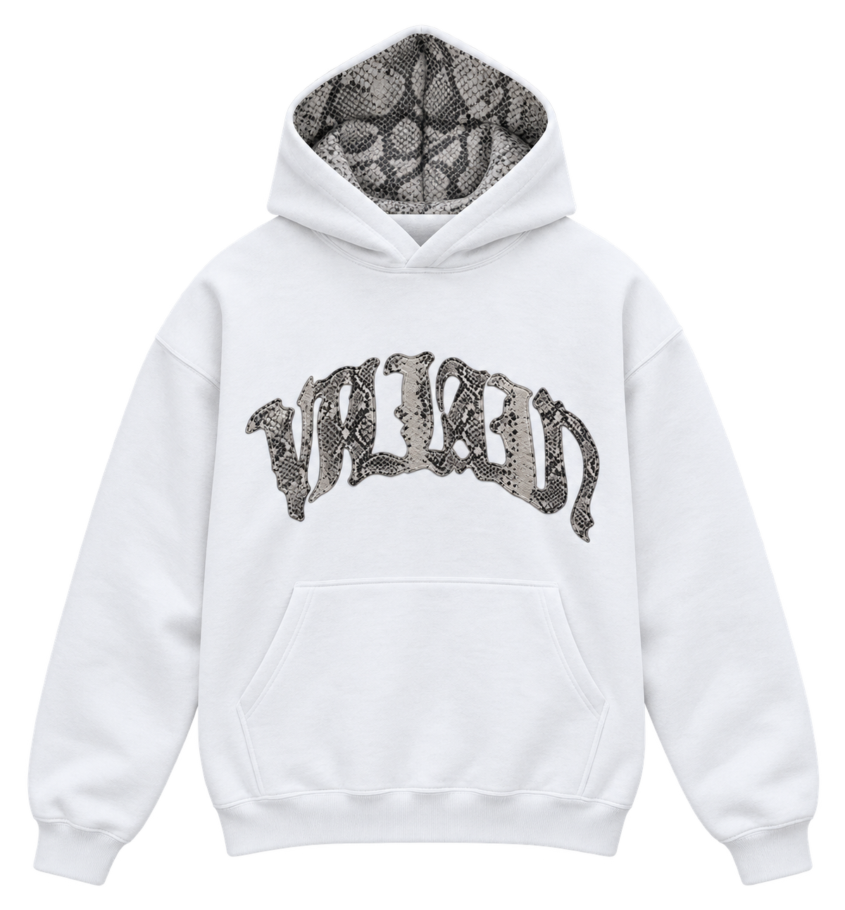 White / Gray Cobra — Hoodie — Front