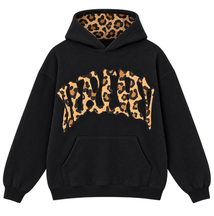 Black / Brown Leopard — Hoodie — Front