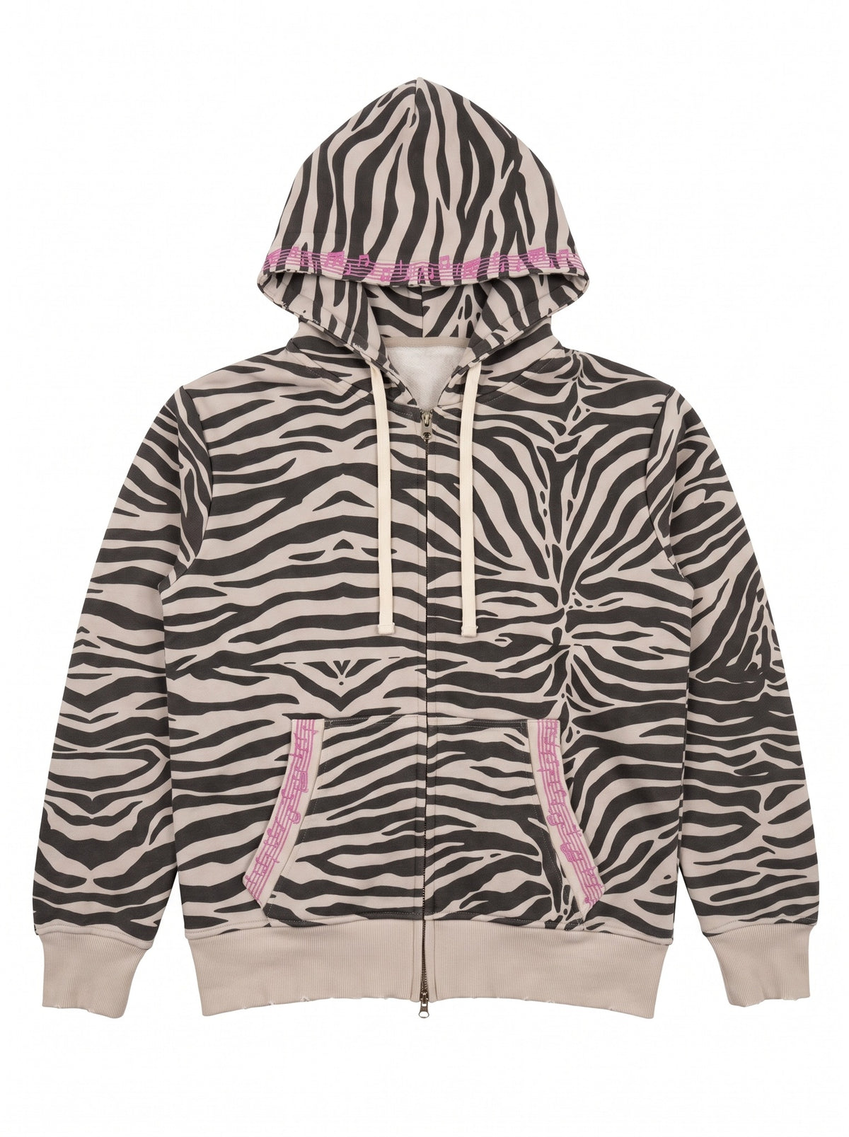 Zebra Zip Hoodie - Zebra