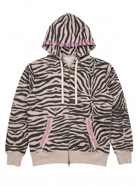 Zebra Zip Hoodie - Zebra