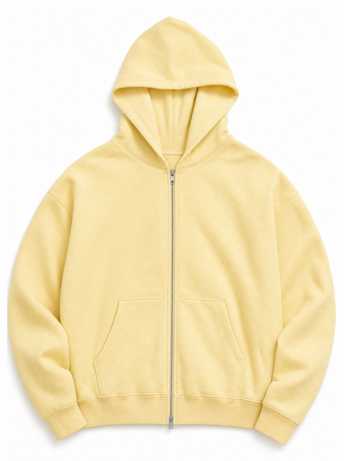 Zip Hoodie - Yellow Bad Pieces (front)
